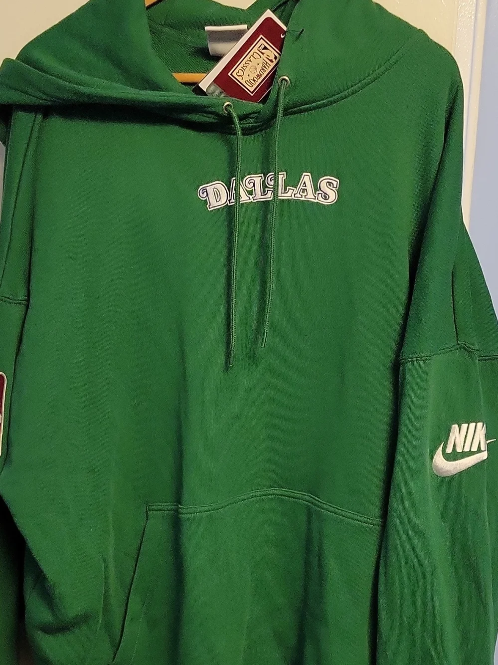Nike Green Dallas Crewneck Sweatshirt with NBA and Swoosh Logos